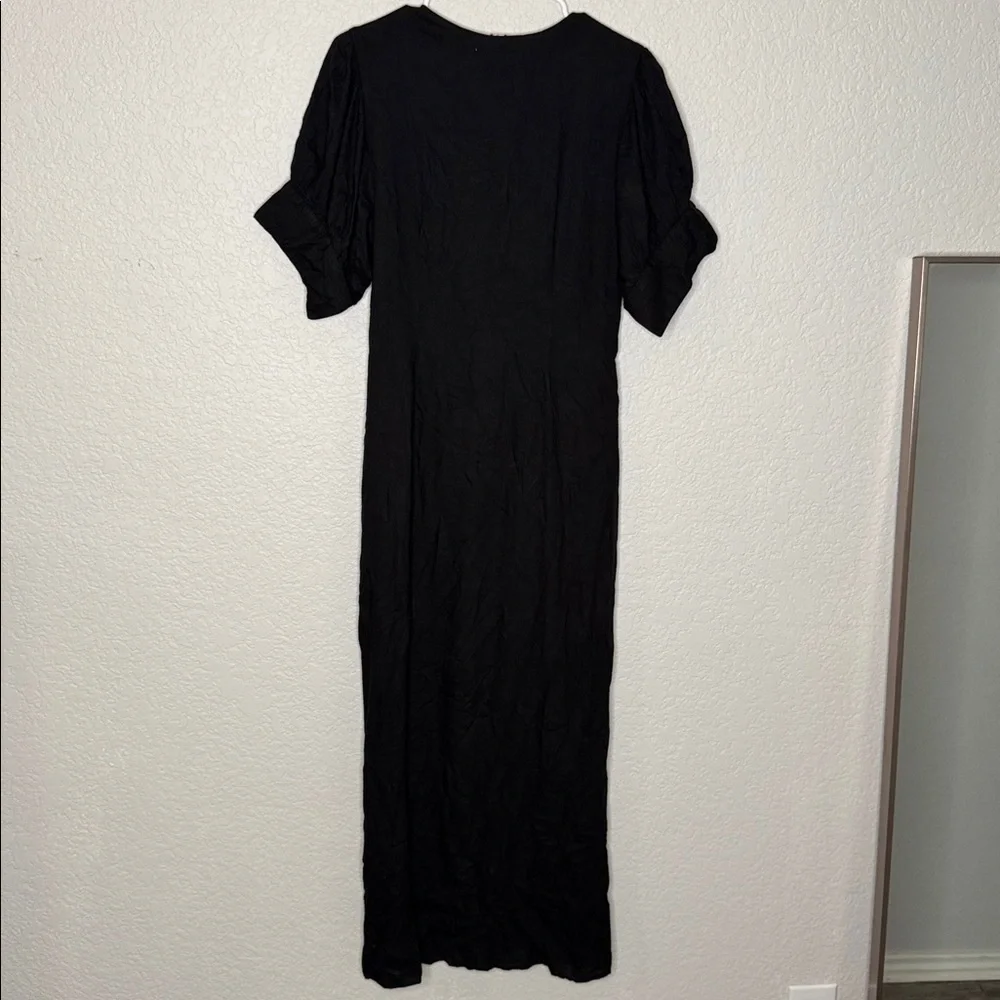 Free People Vintage Summer Ruched Button Midi Dress - Picture 7 of 9